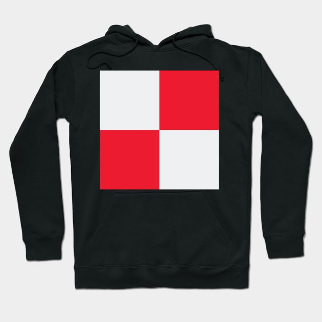 Co. Tyrone White and Red Checkered Fan Flag Hoodie by Culture-Factory